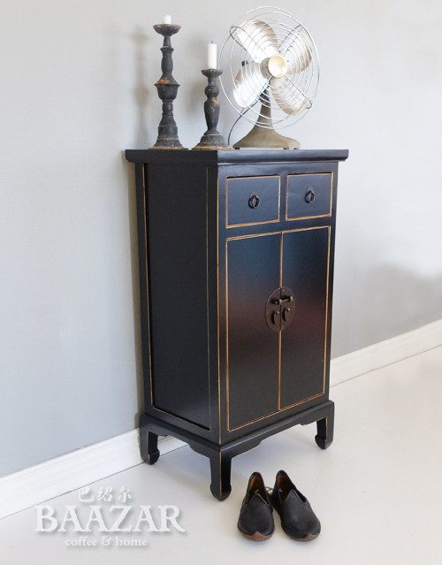 A-24 skåp, sängskåp, sideboard, hall, kina, baazar, litet, svart, beslag, china, cabinet 7