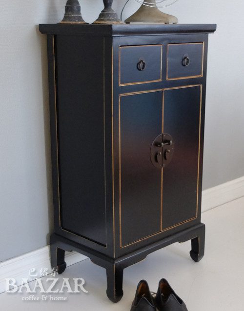 A-24 skåp, sängskåp, sideboard, hall, kina, baazar, litet, svart, beslag, china, cabinet 8